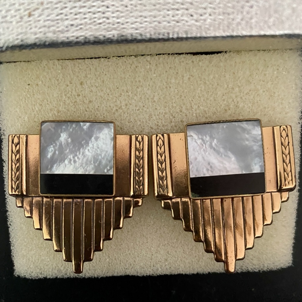 Vintage Ermani Bulatti Art Deco Earrings Signed - Picture 6 of 6